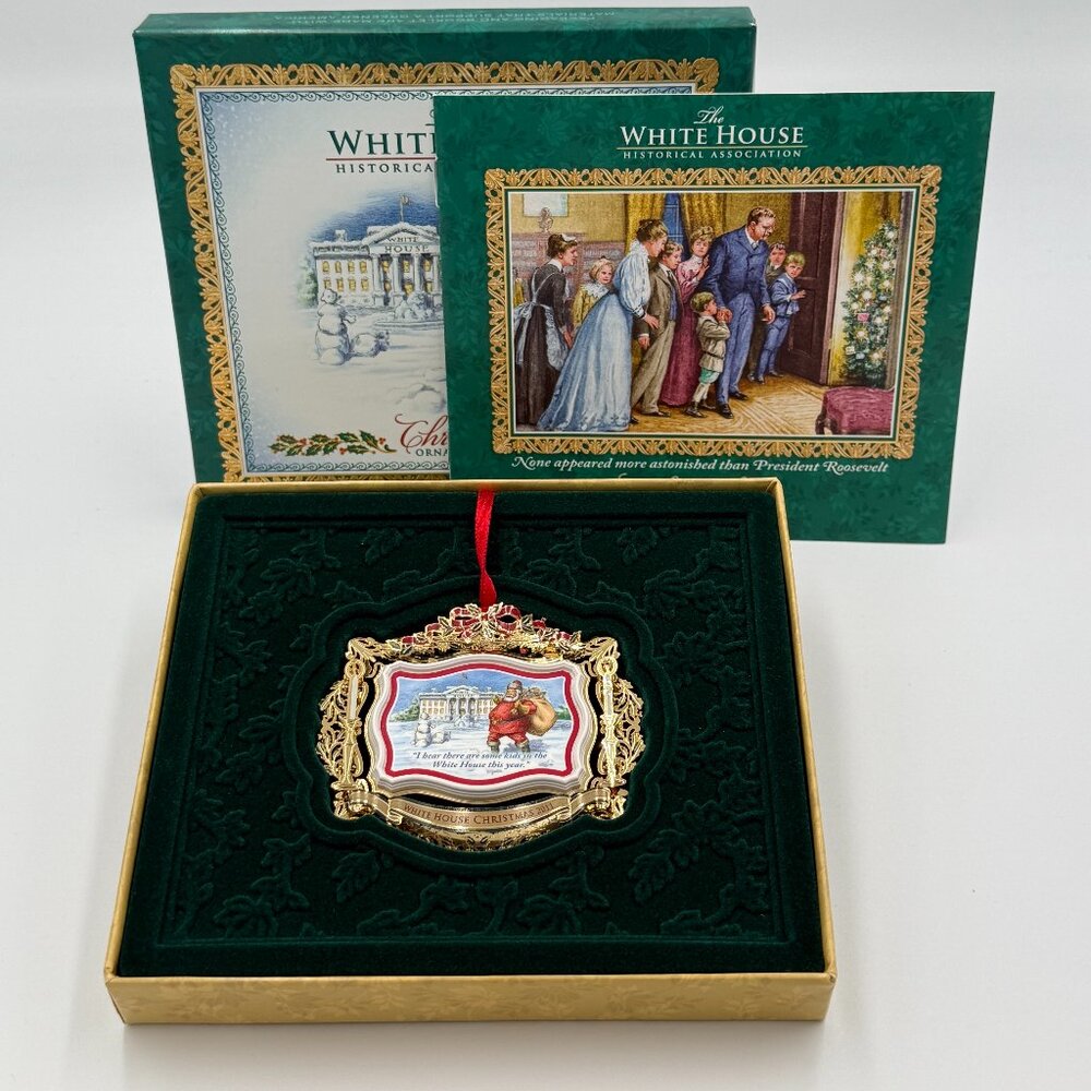 2011 White House Historical Association Christmas Ornament  Roosevelt Box Insert